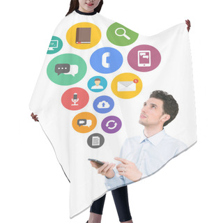 Personality  Mobile Apps Concept Hair Cutting Cape