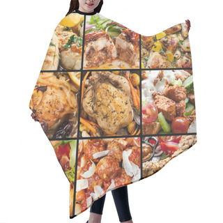 Personality  Collection Of Chicken Meals. Hair Cutting Cape