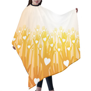 Personality  Loving Hands On Paper Background Hair Cutting Cape