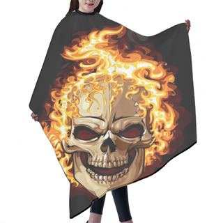 Personality  Gold Skull Icon. Fire Ornament Tattoo Hair Cutting Cape