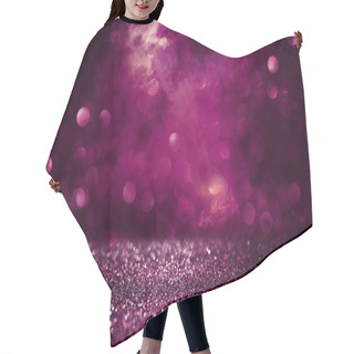 Personality  Purple And Black Glitter Lights Background. Defocused. Hair Cutting Cape
