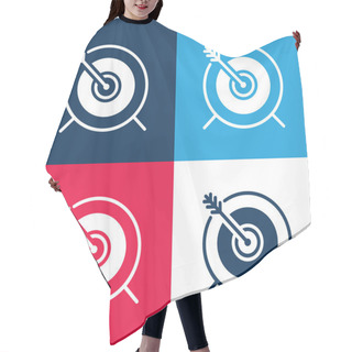 Personality  Archery Blue And Red Four Color Minimal Icon Set Hair Cutting Cape