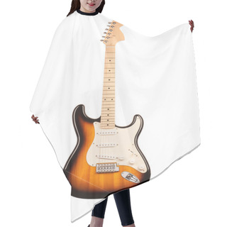 Personality  Six-stringed Electric Guitar Isolated On White Hair Cutting Cape