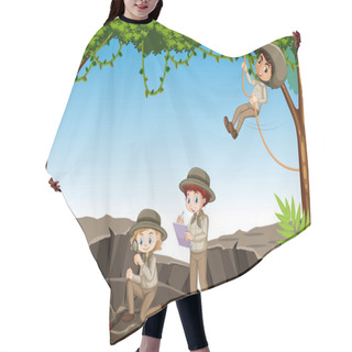 Personality  Scene With Children Exploring Nature In The Woods Hair Cutting Cape