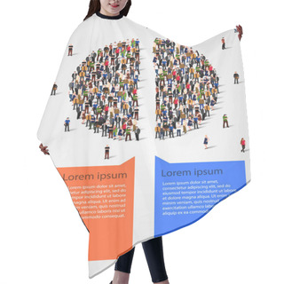 Personality  Pie Chart Composed Of People Divided In Half. Statistics And Demographics Infographics. Hair Cutting Cape