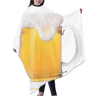 Personality  Frosty Glass Of Light Beer Set Isolated Hair Cutting Cape