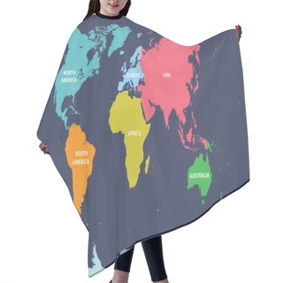 Personality  World Map Colored By Continents Hair Cutting Cape