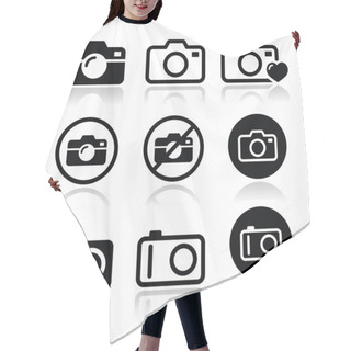 Personality  Camera Vector Icons Set Hair Cutting Cape