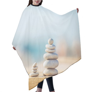 Personality  A Zen Stones Background White And Black Hair Cutting Cape