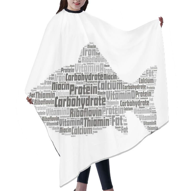 Personality  Fish Shape With Info Nutrition-text Graphics And Arrangement Con Hair Cutting Cape
