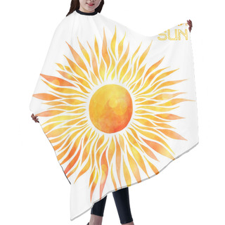 Personality  Watercolor Sun Vector Illustration.  Hair Cutting Cape