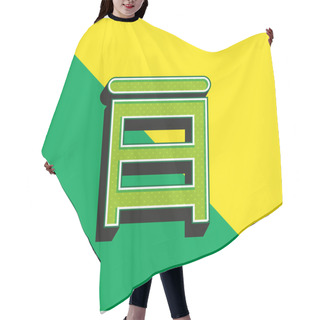 Personality  Bedroom Stairs Tool Green And Yellow Modern 3d Vector Icon Logo Hair Cutting Cape