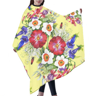 Personality  Garden Floral Pattern Hair Cutting Cape