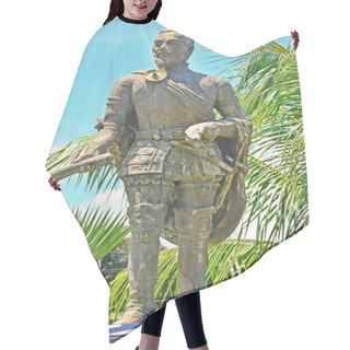 Personality  CEBU, PH - JUNE 17 - Miguel Lopez De Legazpi Statue At Fort San Pedro On June 17, 2017 In Cebu, Philippines. Fort San Pedro Is A Military Defense Structure Built By The Spanish Commander Miguel Lopez De Legazpi. Hair Cutting Cape
