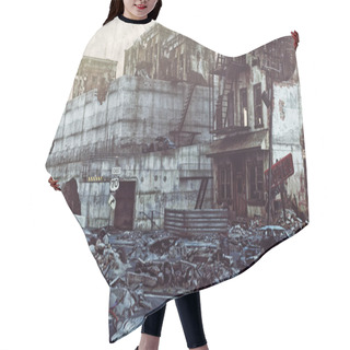 Personality  Ruins Of Destroyed City Hair Cutting Cape