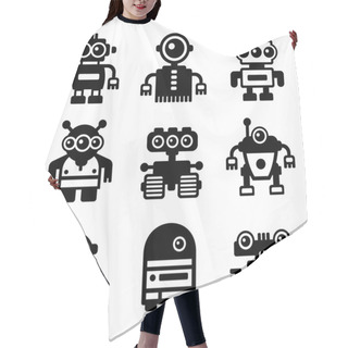 Personality  Robot Icon Set Hair Cutting Cape