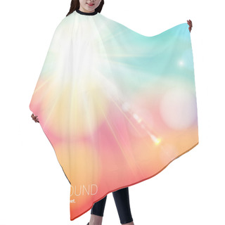 Personality  Bright Shining Sun With Lens Flare. Hair Cutting Cape