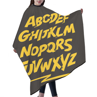 Personality  Graffiti Comics Style Font. Vector Alphabet Hair Cutting Cape