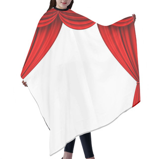 Personality  Vector Red Stage Curtains. Hair Cutting Cape