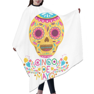 Personality  Cinco De Mayo Label Skull Isolated Icon Hair Cutting Cape