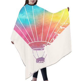 Personality  Watercolor Vintage Hot Air Balloon.Celebration Festive Backgroun Hair Cutting Cape