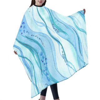 Personality  Watercolor Light Diagonal Blue And Teal Background Hair Cutting Cape