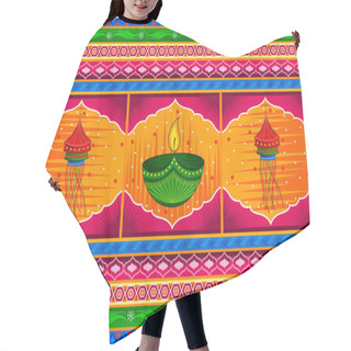 Personality  Happy Diwali India Festival Greeting Background In Indian Truck Kitsch Art Style Hair Cutting Cape