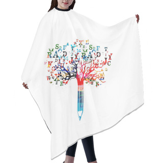 Personality  Colorful Creative Writing Concept Hair Cutting Cape