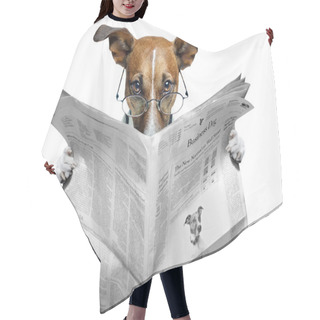 Personality  Dog Reading Newspaper Hair Cutting Cape