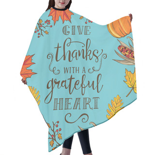 Personality  Hand Drawn Thanksgiving Vintage Card. Hair Cutting Cape