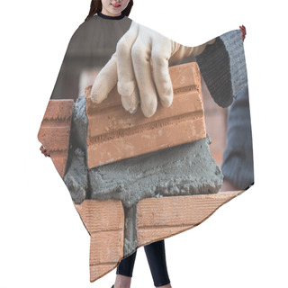 Personality  Building Brick Block Wall On Construction Plant Hair Cutting Cape