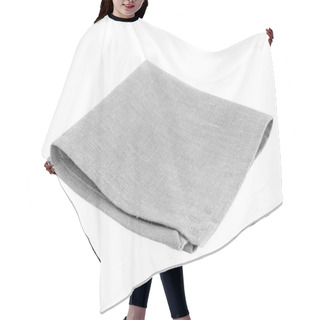 Personality  Grey Folded Kitchen Towel. Dishcloth. Gray Napkin Isolated.Table Cloth. Hair Cutting Cape