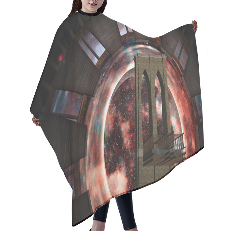 Personality  Space Gate Into Other World Hair Cutting Cape