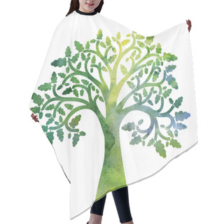Personality  Silhouette Of Oak Tree With Leaves Hair Cutting Cape