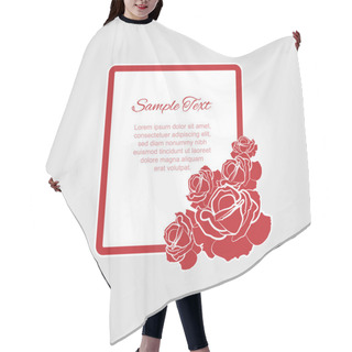Personality  Vector Floral Frame With Roses. Hair Cutting Cape