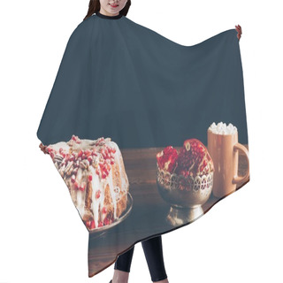 Personality  Christmas Cake And Cup Of Cocoa Hair Cutting Cape