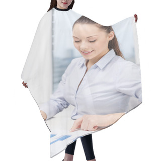 Personality  Businesswoman With Phone, Laptop And Files Hair Cutting Cape