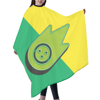 Personality  Asteroid Green And Yellow Modern 3d Vector Icon Logo Hair Cutting Cape