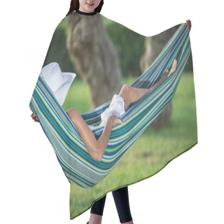 Personality  Relaxing In The Hammock. Summer Day. Hair Cutting Cape