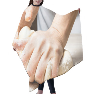 Personality  Hands Kneading A Dough. Hair Cutting Cape