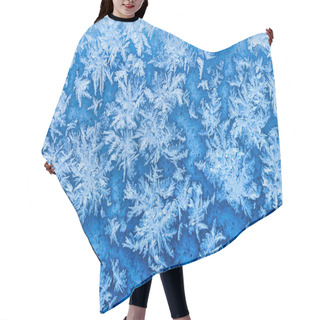 Personality  Snowflakes And Frost On Window In Winter Close Up Hair Cutting Cape