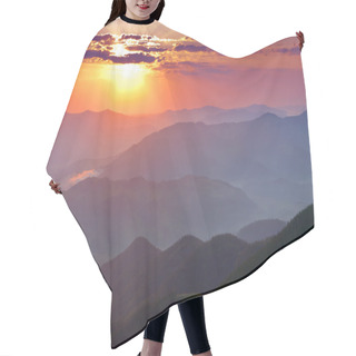 Personality  Sunset In Mountains Hair Cutting Cape