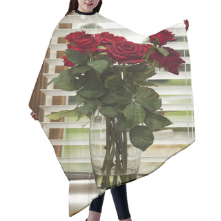 Personality  Red Silk Roses Closeup Hair Cutting Cape