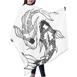 Personality  Koi Fish; Ying Yang Symbol Hair Cutting Cape