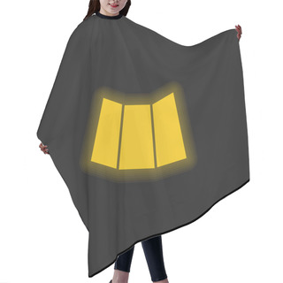 Personality  Black Printed Folded Paper Yellow Glowing Neon Icon Hair Cutting Cape