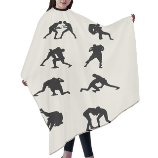 Personality  Wrestling Set Silhouettes Hair Cutting Cape
