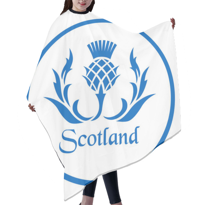Personality  Floral emblem of Scotland, the thistle hair cutting cape