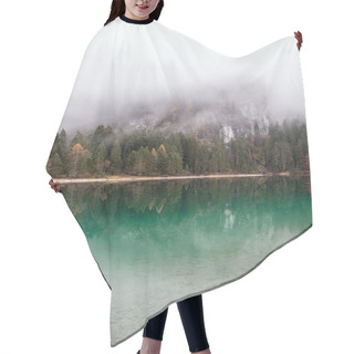 Personality  Alpine Lake In Foggy Morning In Mountains Hair Cutting Cape