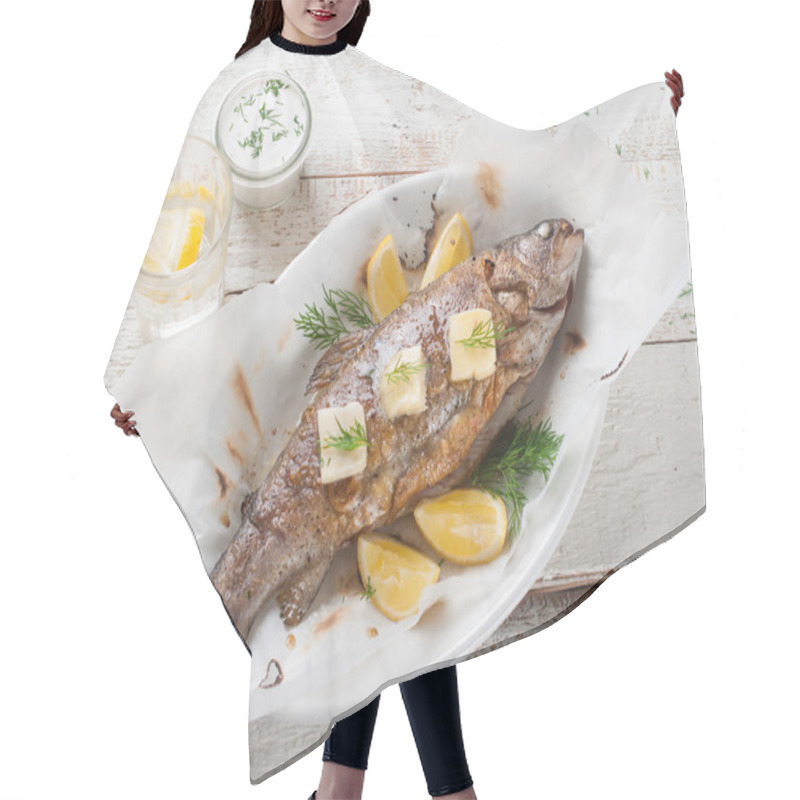 Personality  Grilled Fish Hair Cutting Cape