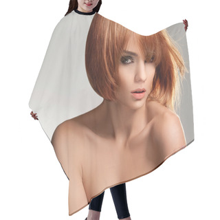 Personality  Red Hair. High Quality Image. Hair Cutting Cape